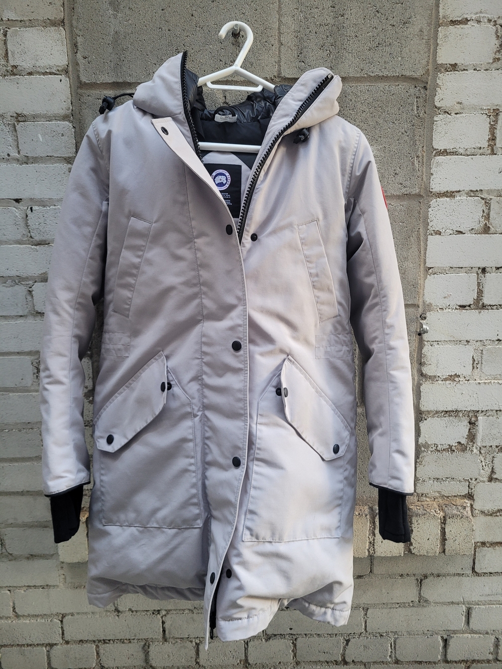 Canada Goose Light Gray Women's Ellesmere Parka with Hood XS GUC Very Warm